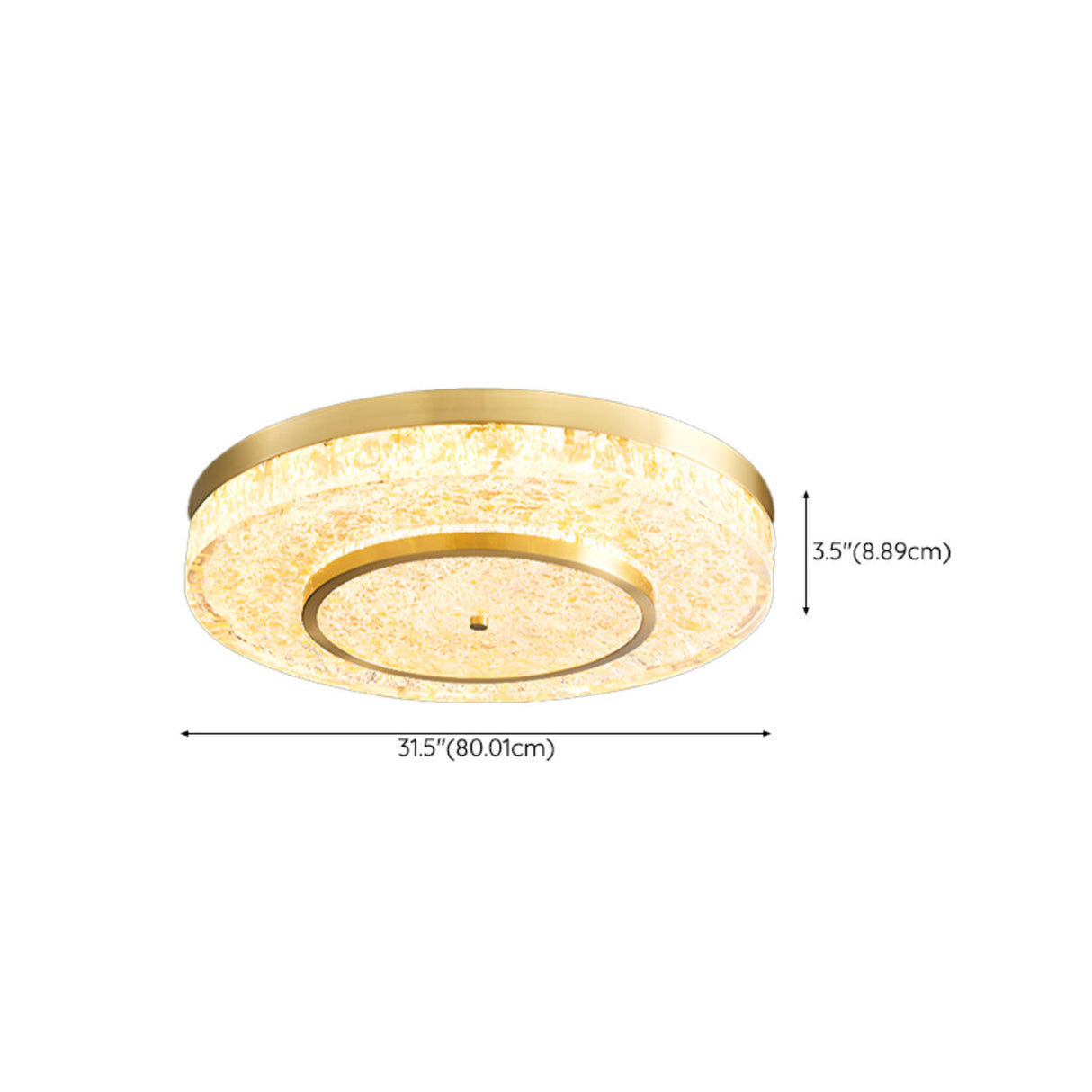 Modern Luxury Round Gold Crystal LED Flush Mount Light Image - 21