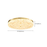 Modern Luxury Round Gold Crystal LED Flush Mount Light Image - 24