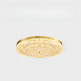 Modern Luxury Round Gold Crystal LED Flush Mount Light Image - 9