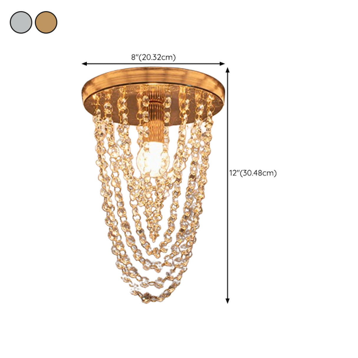 Modern Luxury Square Crystal Flush Mount Ceiling Light 