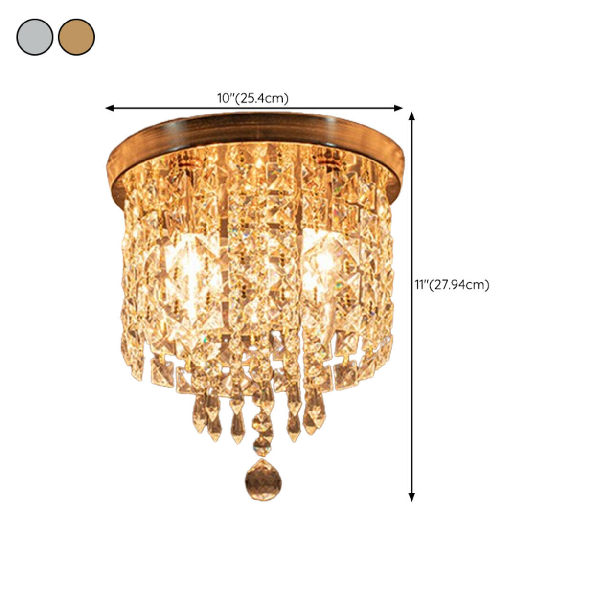 Modern Luxury Square Crystal Flush Mount Ceiling Light Image - 13