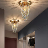 Modern Luxury Square Crystal Flush Mount Ceiling Light Image - 3