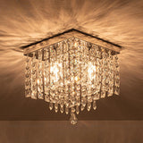 Modern Luxury Square Crystal Flush Mount Ceiling Light Image - 6