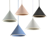 Modern Macaron Color Cone Metal Pendant Light Image - 10