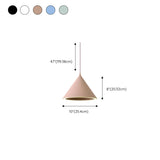 Modern Macaron Color Cone Metal Pendant Light #size