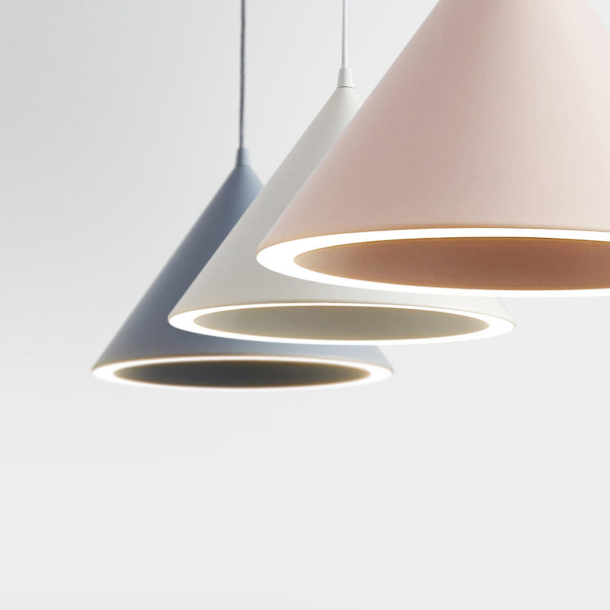 Modern Macaron Color Cone Metal Pendant Light Image - 8