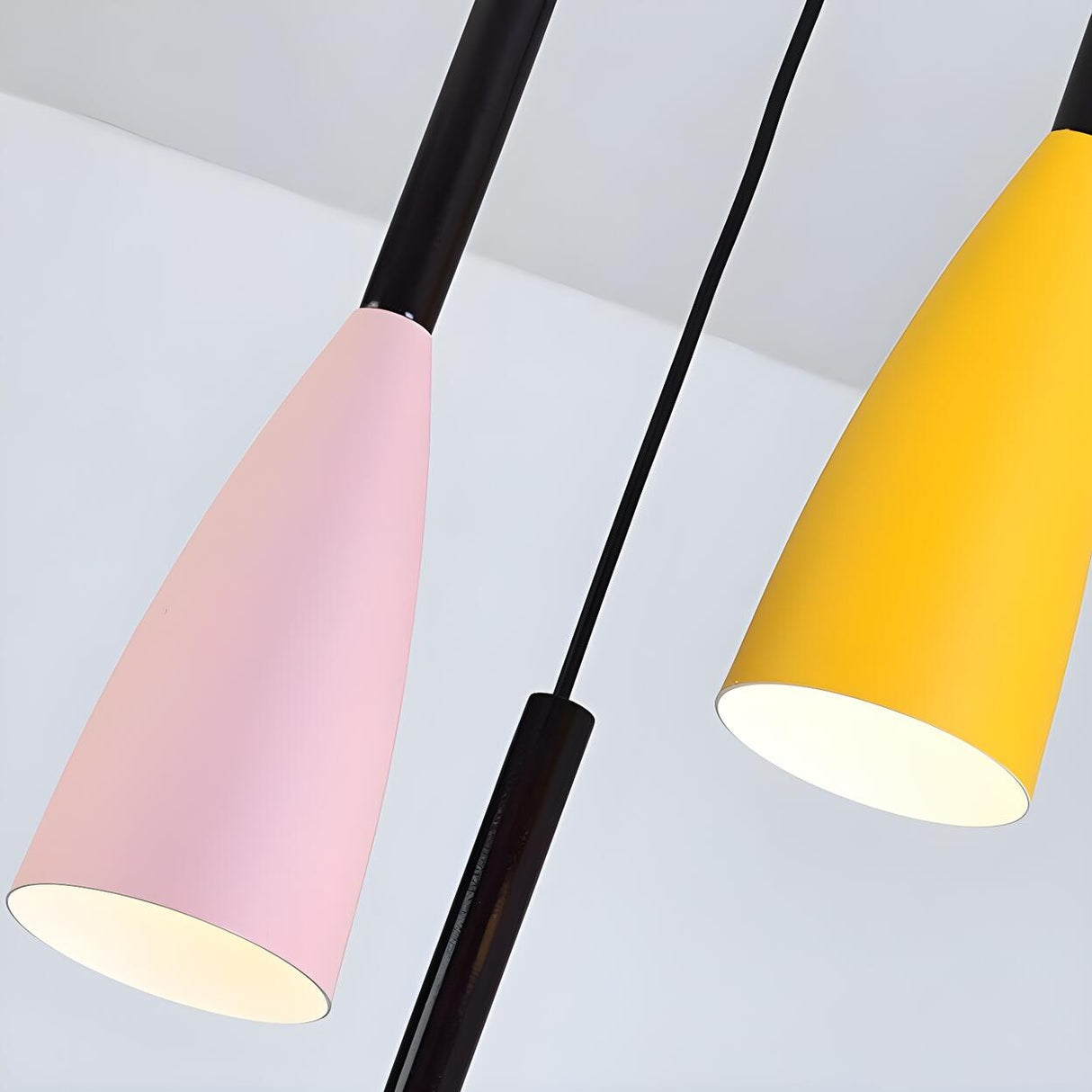 Modern Macaron Colorful Cone Dining Room Pendant Light Set Image - 14