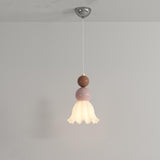 Modern Macaron Flower Glass Bedroom Pendant Light Image - 11