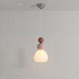 Modern Macaron Flower Glass Bedroom Pendant Light Image - 5