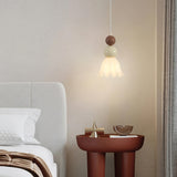 Modern Macaron Flower Glass Bedroom Pendant Light Image - 8