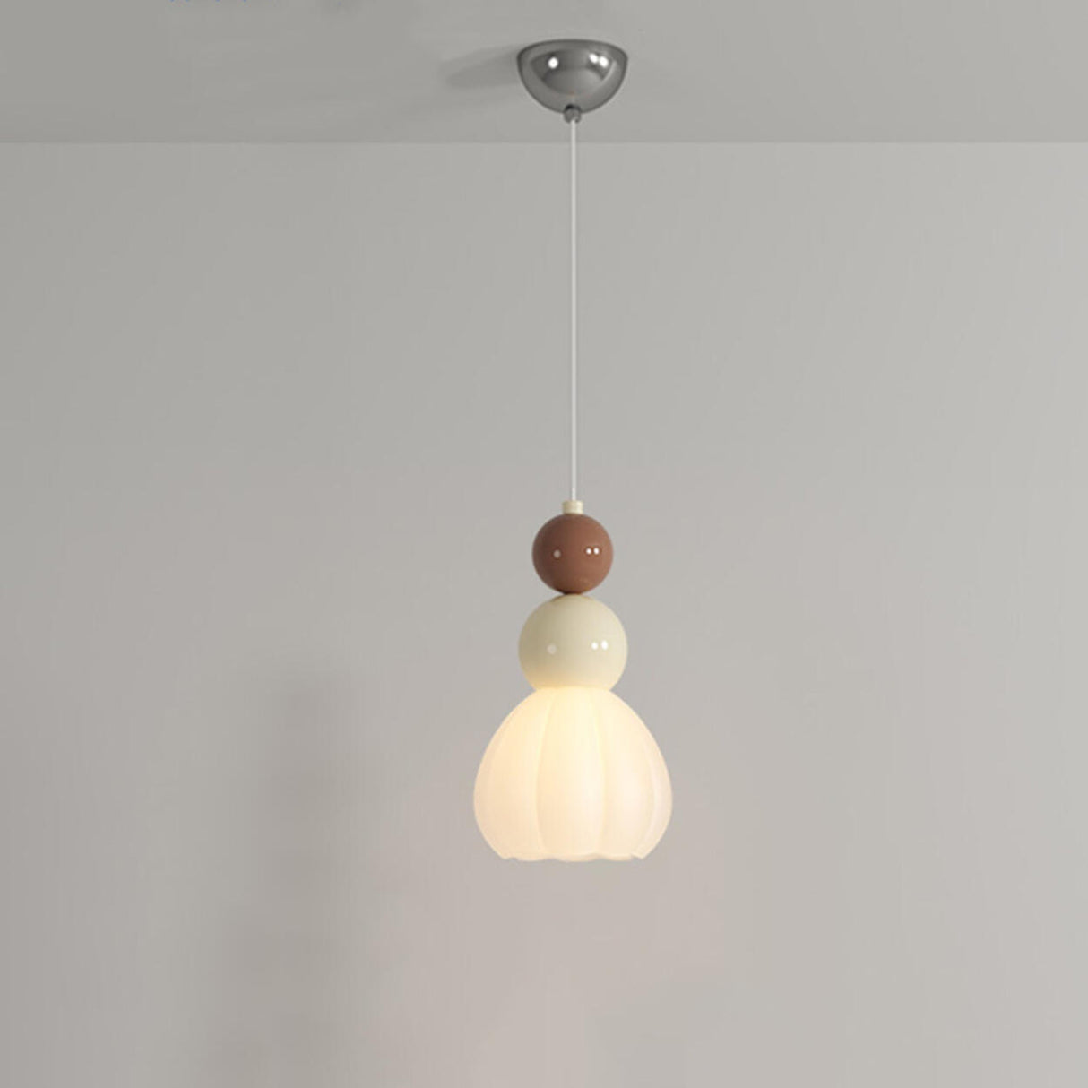 Modern Macaron Flower Glass Bedroom Pendant Light Image - 9