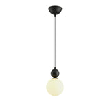 Modern Macaron Globe White Glass Bedroom Pendant Light Image - 10