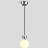 Modern Macaron Globe White Glass Bedroom Pendant Light Image - 11