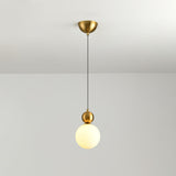 Modern Macaron Globe White Glass Bedroom Pendant Light Image - 13