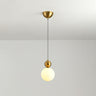 Modern Macaron Globe White Glass Bedroom Pendant Light Image - 13