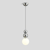 Modern Macaron Globe White Glass Bedroom Pendant Light Image - 14