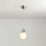 Modern Macaron Globe White Glass Bedroom Pendant Light Image - 15