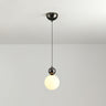 Modern Macaron Globe White Glass Bedroom Pendant Light Image - 17