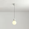 Modern Macaron Globe White Glass Bedroom Pendant Light Image - 2