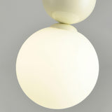 Modern Macaron Globe White Glass Bedroom Pendant Light Image - 23