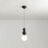 Modern Macaron Globe White Glass Bedroom Pendant Light Image - 24