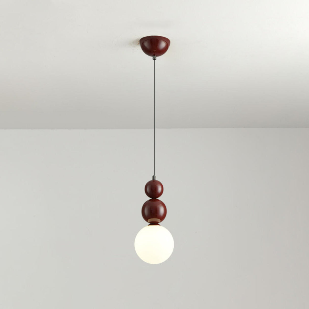 Modern Macaron Globe White Glass Bedroom Pendant Light Image - 26