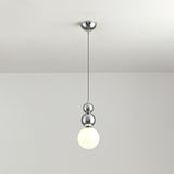 Modern Macaron Globe White Glass Bedroom Pendant Light Image - 30