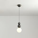 Modern Macaron Globe White Glass Bedroom Pendant Light Image - 31