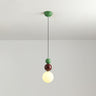 Modern Macaron Globe White Glass Bedroom Pendant Light Image - 32