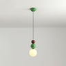 Modern Macaron Globe White Glass Bedroom Pendant Light Image - 33