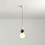 Modern Macaron Globe White Glass Bedroom Pendant Light Image - 34