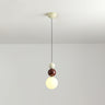 Modern Macaron Globe White Glass Bedroom Pendant Light Image - 34