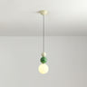 Modern Macaron Globe White Glass Bedroom Pendant Light Image - 35