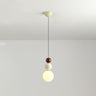 Modern Macaron Globe White Glass Bedroom Pendant Light Image - 36