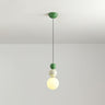 Modern Macaron Globe White Glass Bedroom Pendant Light Image - 37