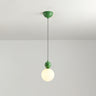 Modern Macaron Globe White Glass Bedroom Pendant Light Image - 9