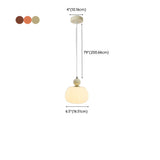 Modern Macaron Orange Cream Globe Bedroom Pendant Light #size