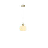 Modern Macaron Orange Cream Globe Bedroom Pendant Light Image - 8