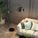 Modern Marble Base and Dome Gold Arched Floor Lamp Image - 3