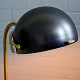 Modern Marble Base Black Dome Metal Floor Lamp Image - 4