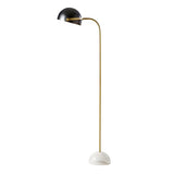 Modern Marble Base Black Dome Metal Floor Lamp Image - 5