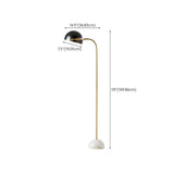 Modern Marble Base Black Dome Metal Floor Lamp #size