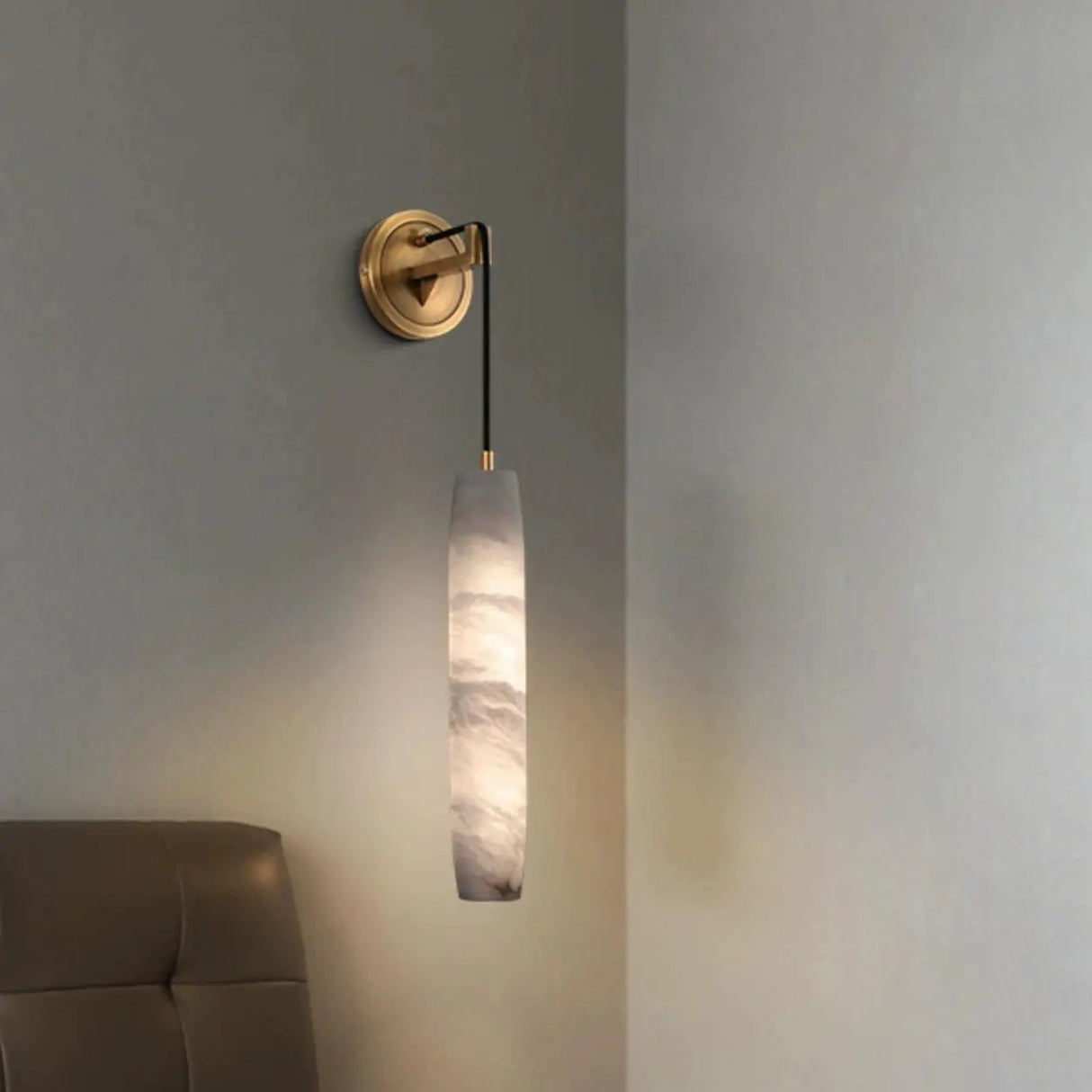 Modern Marble Effect Pendant Wall Sconce Image - 1