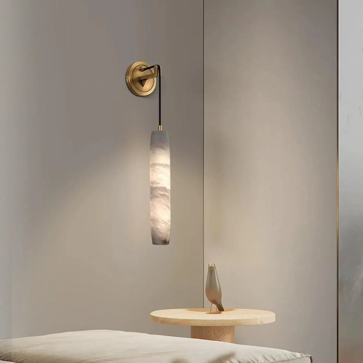 Modern Marble Effect Pendant Wall Sconce Image - 3