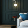 Modern Marble Side Table Arced Globe Floor Lamp Image - 7