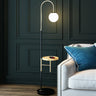 Modern Marble Side Table Arced Globe Floor Lamp Image - 8