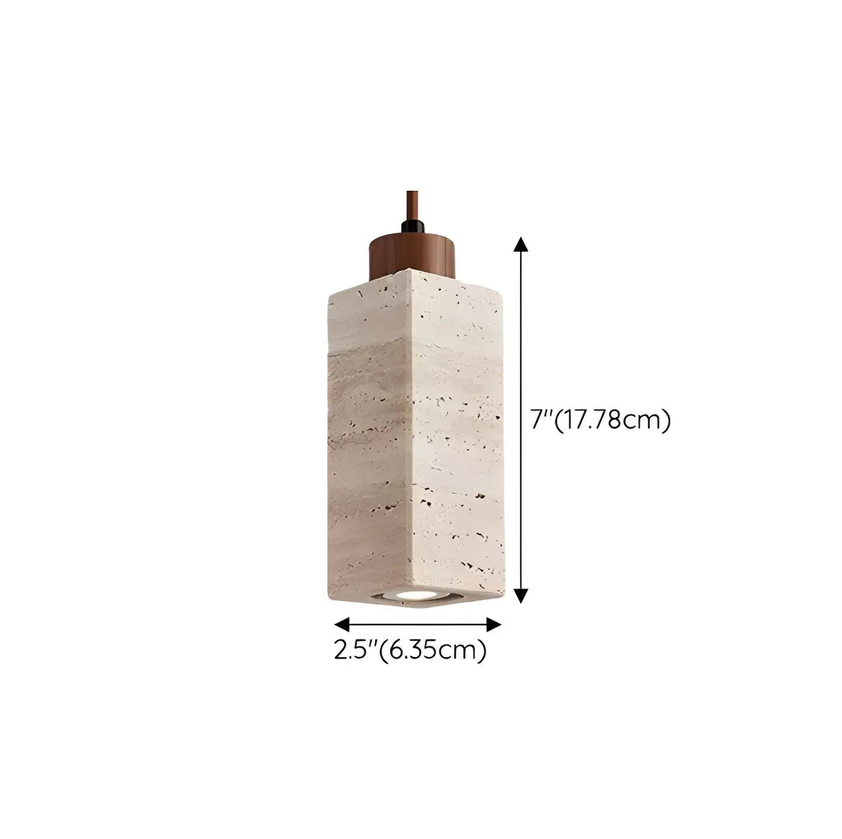 Modern Marble Texture Cylindrical Bedroom Pendant Light Image - 12