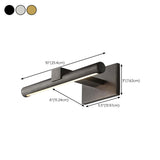 Modern Matte Black Cylinder LED Vanity Wall Light #size