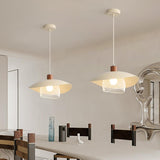 Modern Mesh and Metal White Wide Cone Pendant Light Image - 1