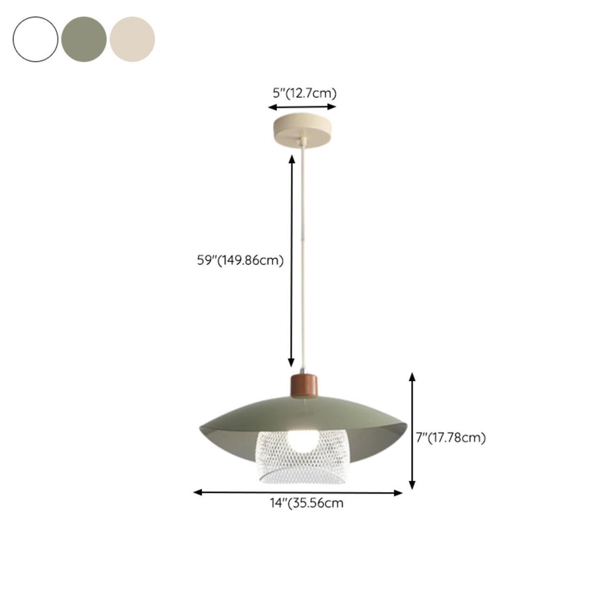 Modern Mesh and Metal White Wide Cone Pendant Light 